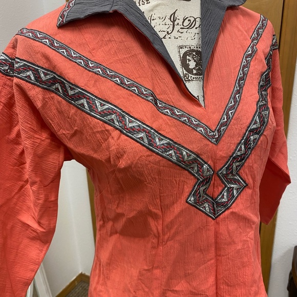 Vintage 50s Western Top sz M - Picture 2 of 6